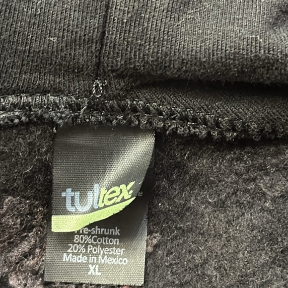 Men’s Tultex Black Yellowstone Cotton & Polyester Hooded Sweatshirt Size XL - Picture 7 of 7